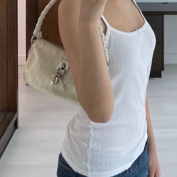 Authentic Christian Dior Oblique Cream White Pochette - Picture 13 of 14